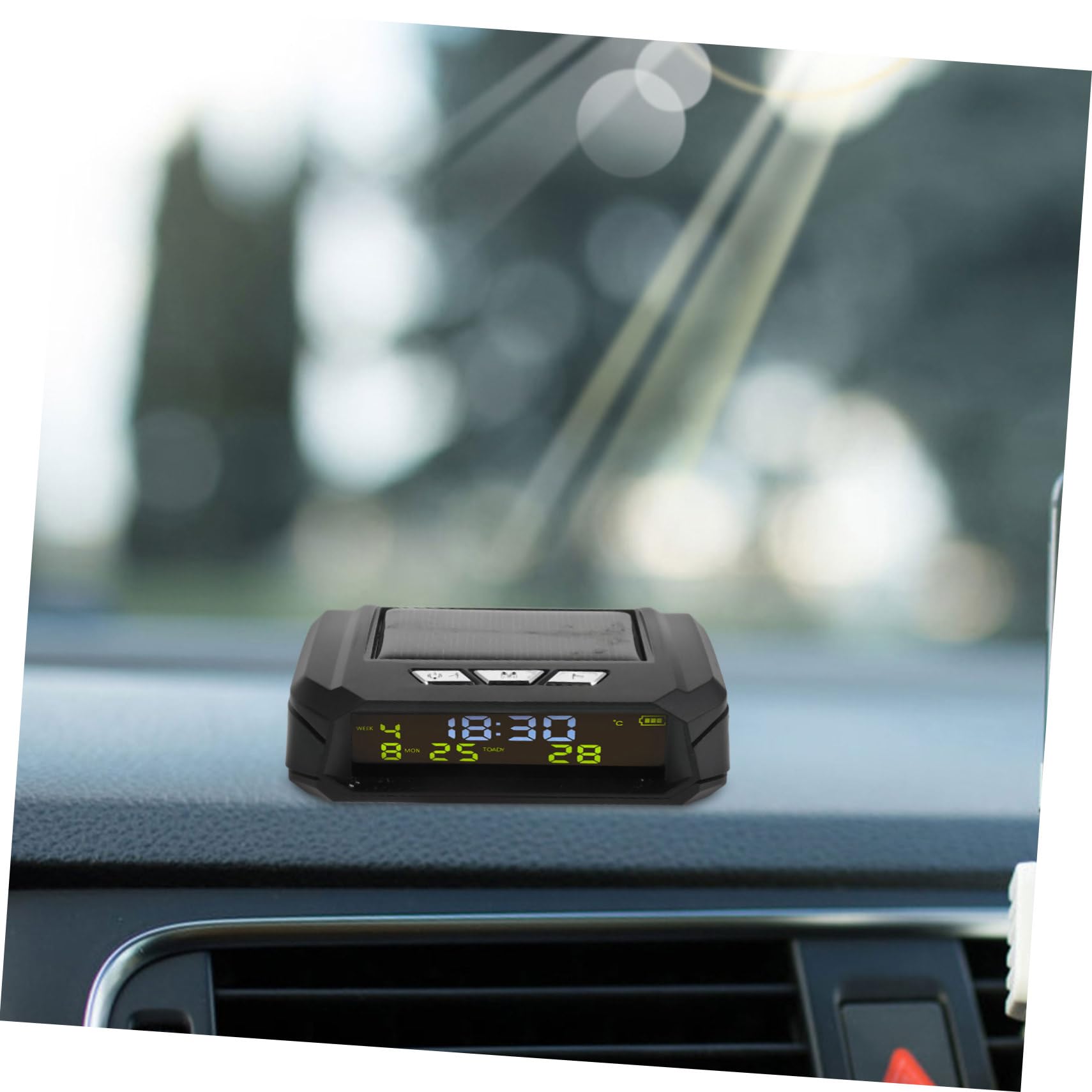 Reloj Solar Digital de Salpicadero para Coche con Fecha y Temperatura