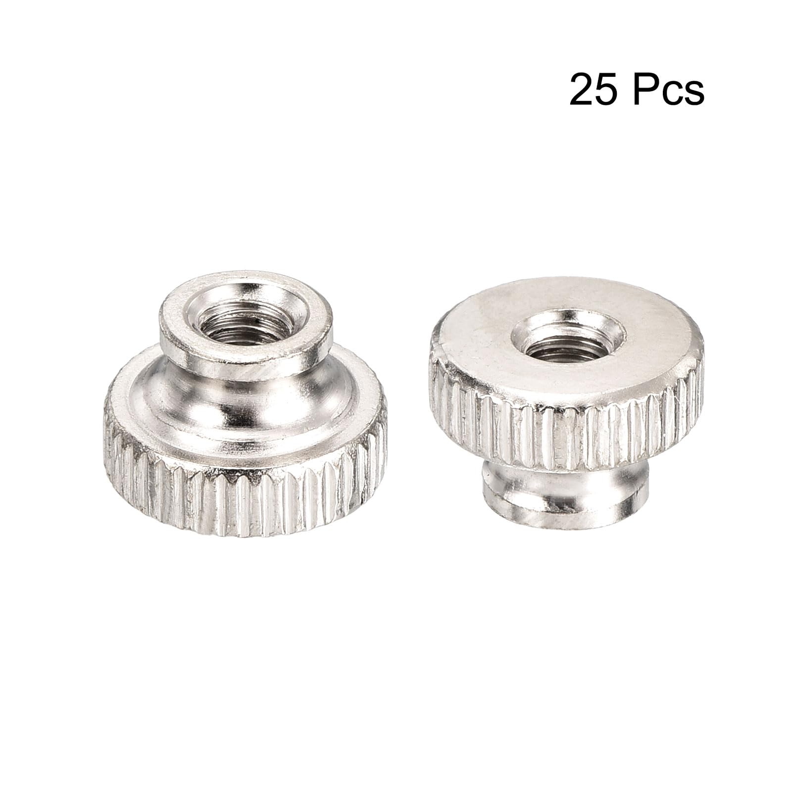 QUARKZMAN Dado per pollice zigrinato, 25 pezzi, M4 x 0,7 mm, bottoni rotondi in ferro, per parti della stampante 3D, colore argento