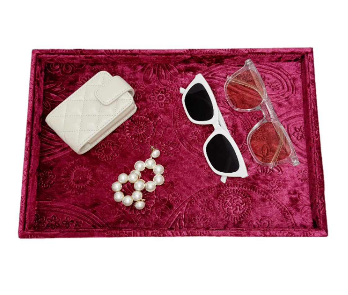 AgentMoon Exquisita bandeja de joyería, almacenamiento de escritorio o bandeja de exhibición al por menor para gafas de sol, control remoto, teléfono celular, reloj, pulsera, aretes, llaves