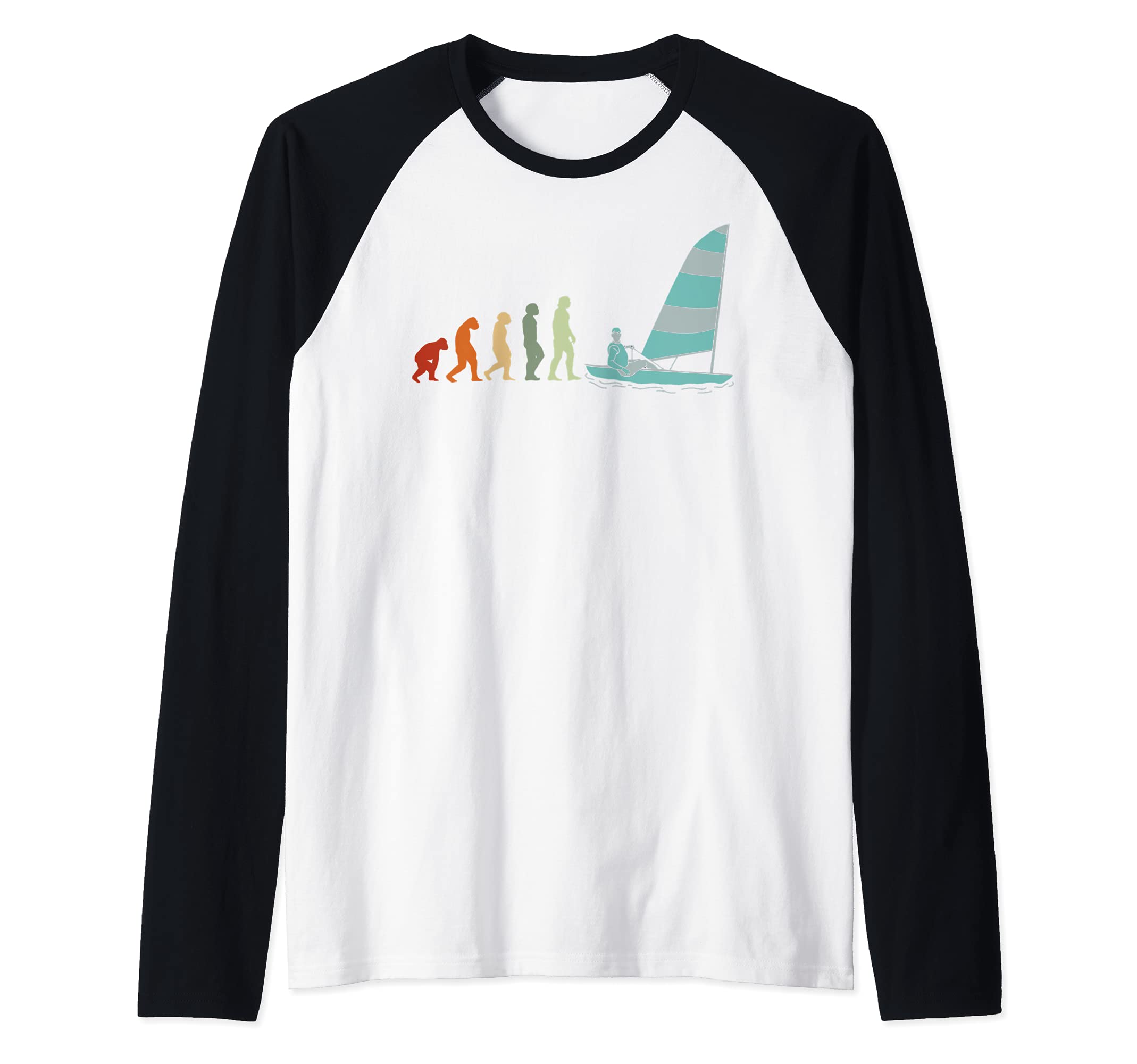 Yachting sailinger Sailors sailing boats sailing Yachting Raglan Baseball Tee, Black