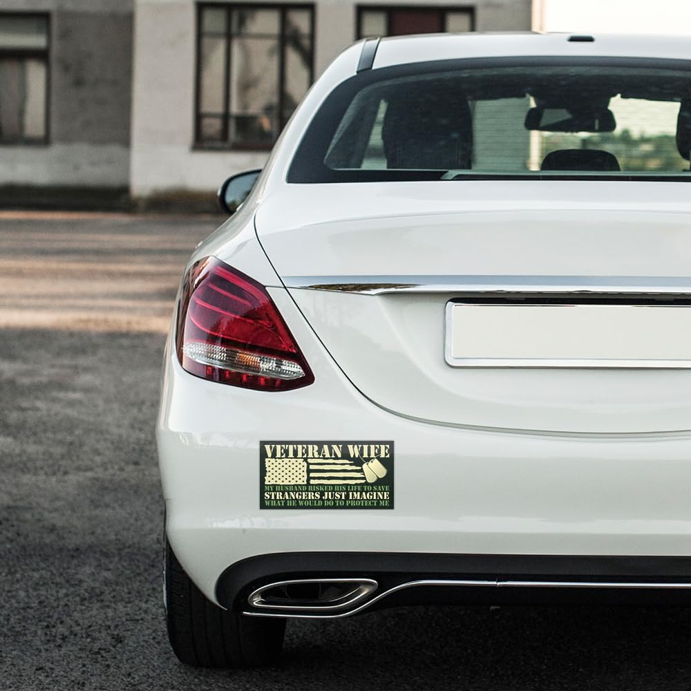 Veteran Wife Sticker Proud Wife of A Us Veteran Military Sticker Army Army Car Stickers Proud Gift 4th of July Decorations Car Truck Windows [7.5"x3.75"] - Image 4
