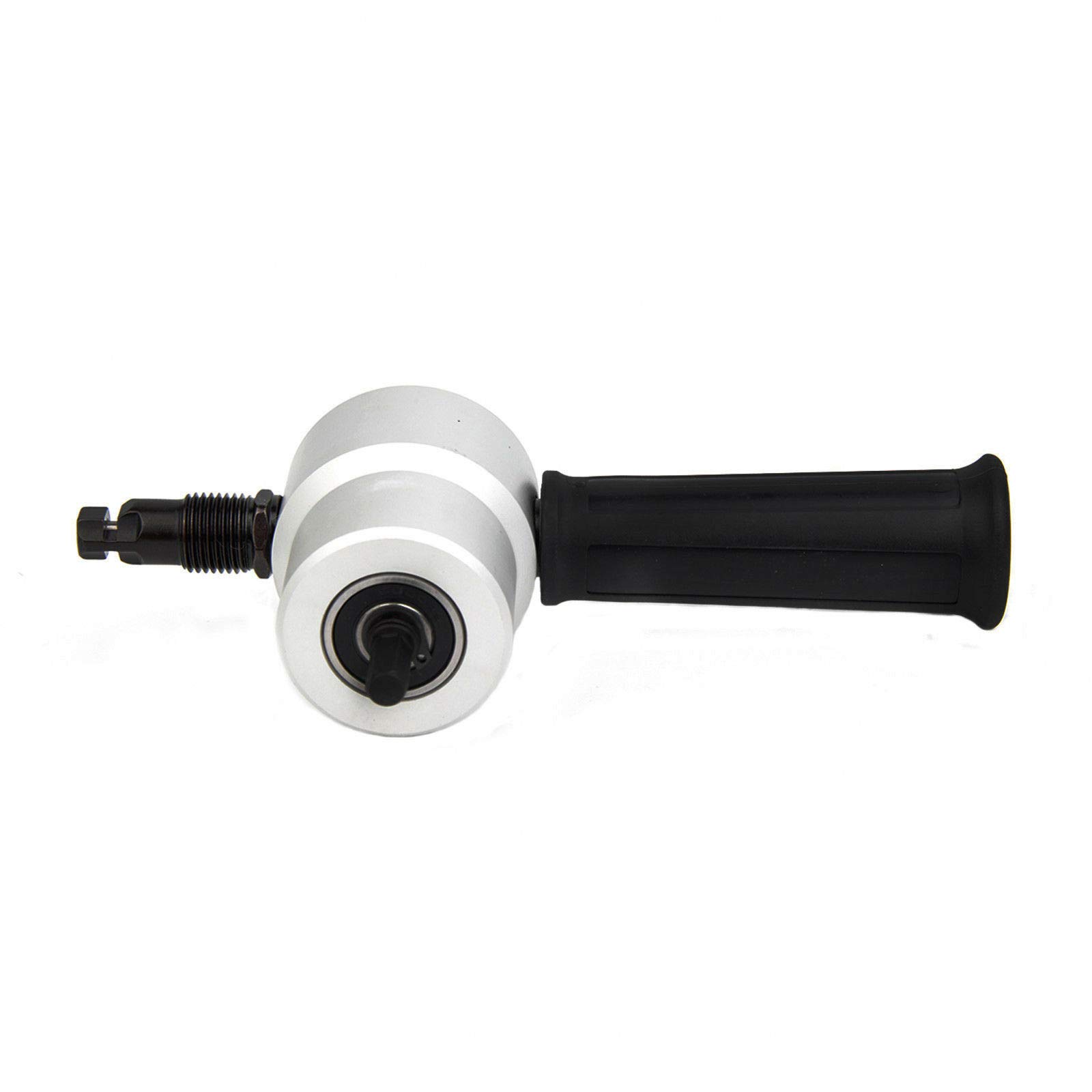Coupeur de grignoteuse de tôle à double tête, Fixation de perceuse réglable 360° avec clé Argent