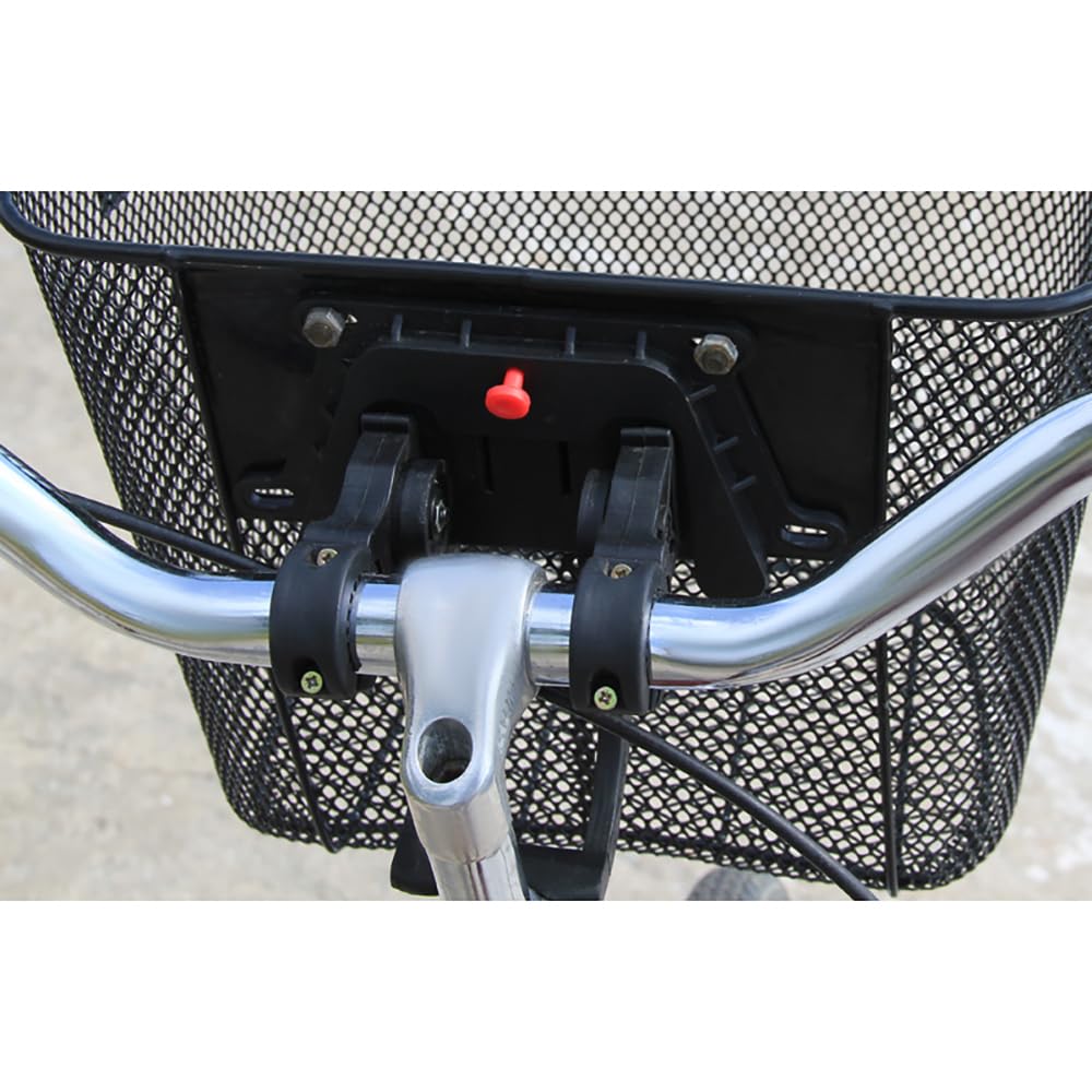 TRIZAND Panier Vélo Avant Klickfix – Métal, 15 L, Charge 6 Kg, Compatible Guidon 20 à 28 Pouces, Avec Poignée Confort