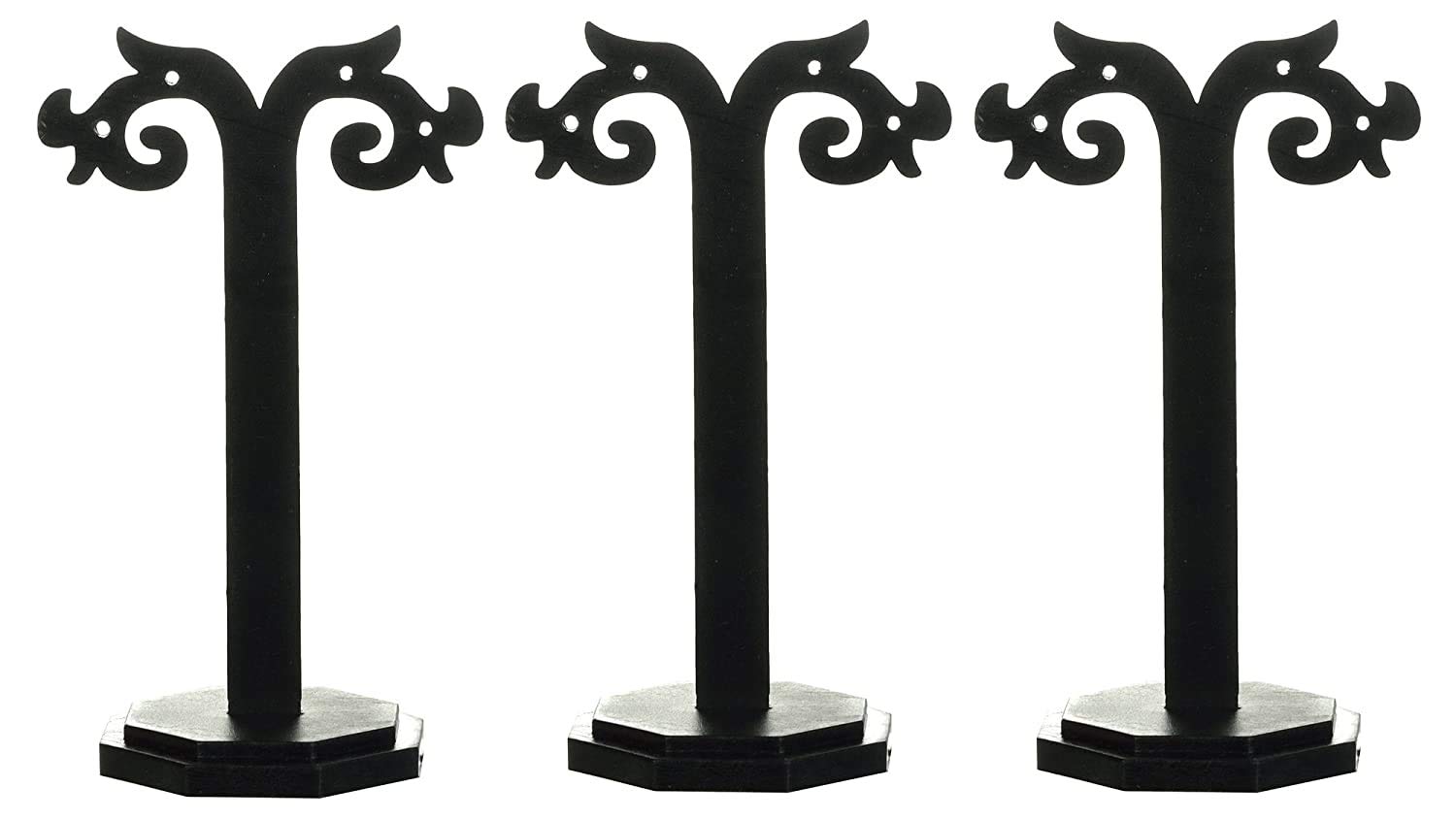 DSS Black Plastic Earrings Display Stand COMBO (PACK OF 3)