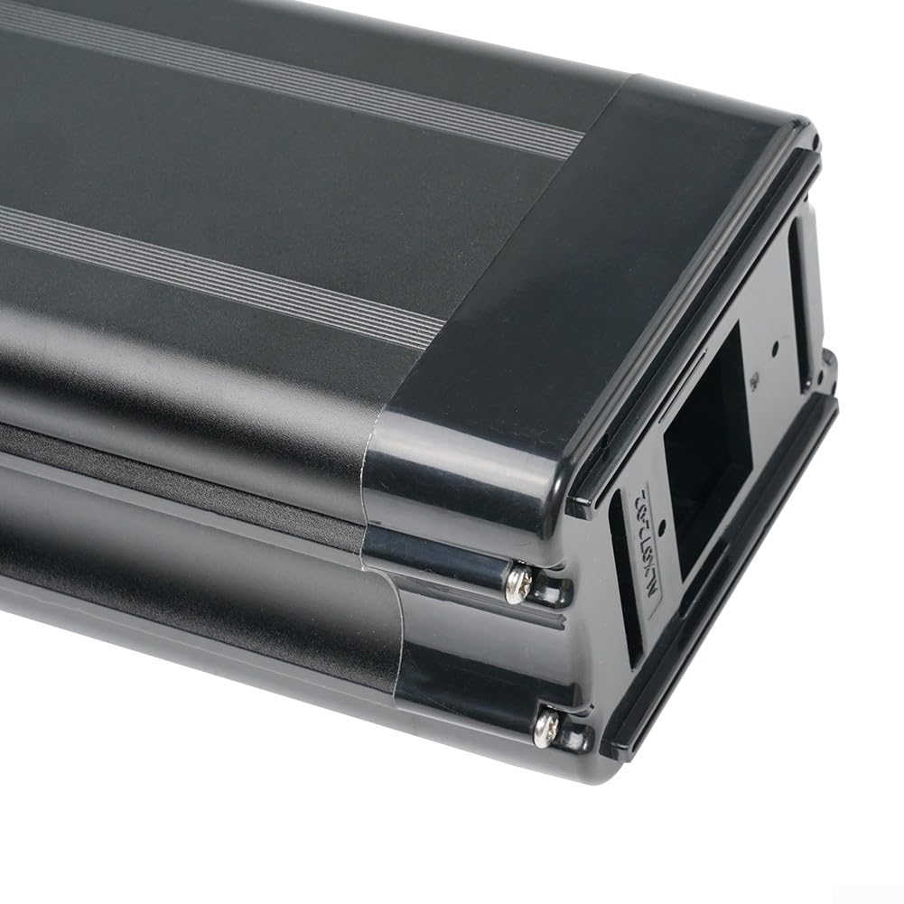 Scatola batteria per ripiano bici elettrica, custodia capacità batteria bici elettrica, custodia in plastica per supporto 1865 di grande capacità 48V nero