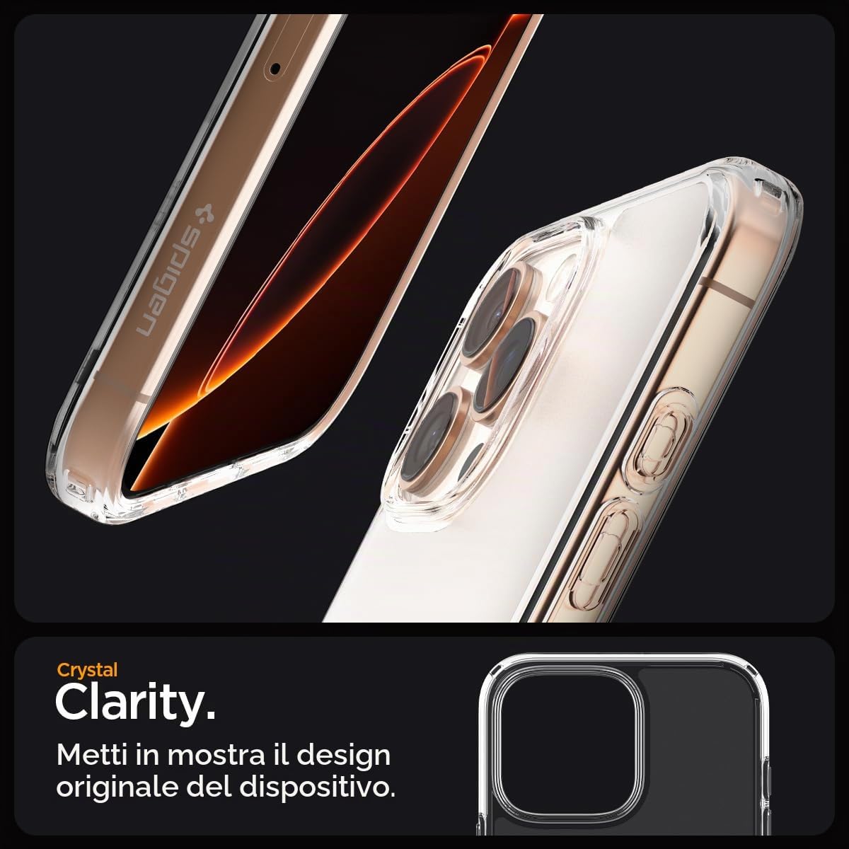 Spigen Cover Ultra Hybrid Compatibile con iPhone 16 Pro - Frost Clear