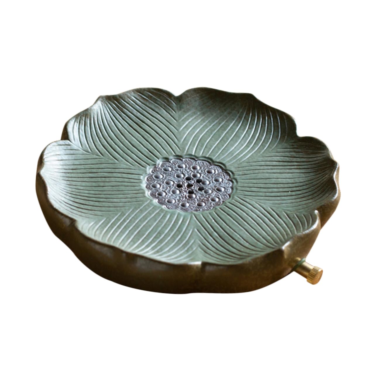 KOCKSHION 1set Vintage Ceramic Teapot Holder with Heat Resistant Tea Tray for Office and Home Use Dual Function Water Storage and Drainage Elegant Teacup Mat