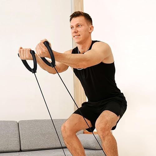 Miniatura 7 de 1 par de bandas de resistencia para máquina de escalonamiento, cuerdas de ejercicio para levantamiento de pesas, entrenamiento de fuerza,