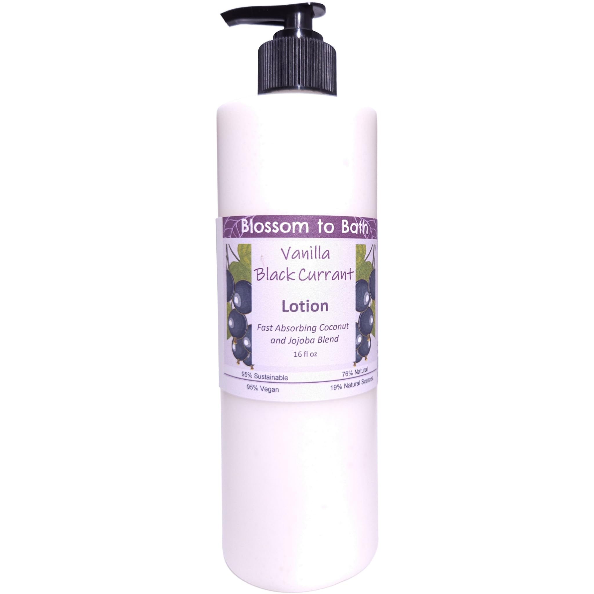 Blossom to Bath Vanilla Black Currant Lotion (16 ounce) - Natural Fragrance - Absorbs Quickly with a Sensuous Berry Scent
