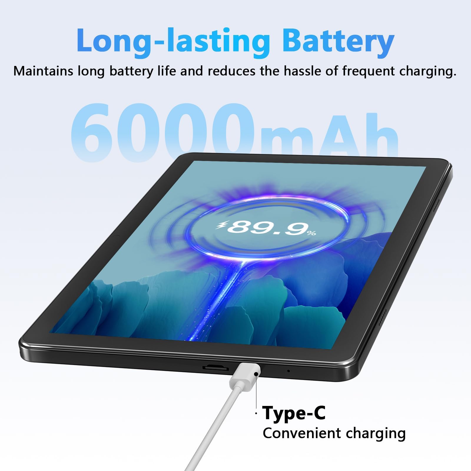 Hasskya Android 14 Tablet High Performance, 12GB RAM 128GB ROM, 10 Inch Tablets with 1280 * 800 IPS HD Touchscreen, Octa-Core Processor, 1TB Expandable, Unisoc A523 CPU, Dual Camera