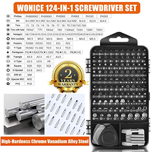 Precision Screwdriver Set Magnetic - Mini 124 in1 Professional Screw driver Tools Sets, PC Repair Tool Kit for Mobile Phone Tablet Computer Watch Camera Eyeglasses Electronic Devices DIY Hand Work