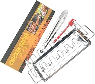 ifundom 4 Pçs Grelha Para Queimadores Ao Ar Livre Assadeira De Peru Grelha De Aço Inoxidável Grelha Para Assar Costela Grelha De Aço Inoxidável Grelha De Frango Grelhado Em Aço Inoxidável