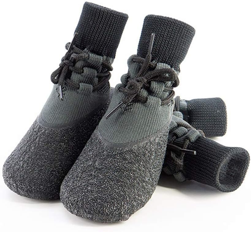 4Pcs Dog Shoes Winter Warm No-Slip Breathable Soft Pet Coconut Socks Dog Boots Cats Socks Small Large Pet Accessories for Dogs (Size : 5)