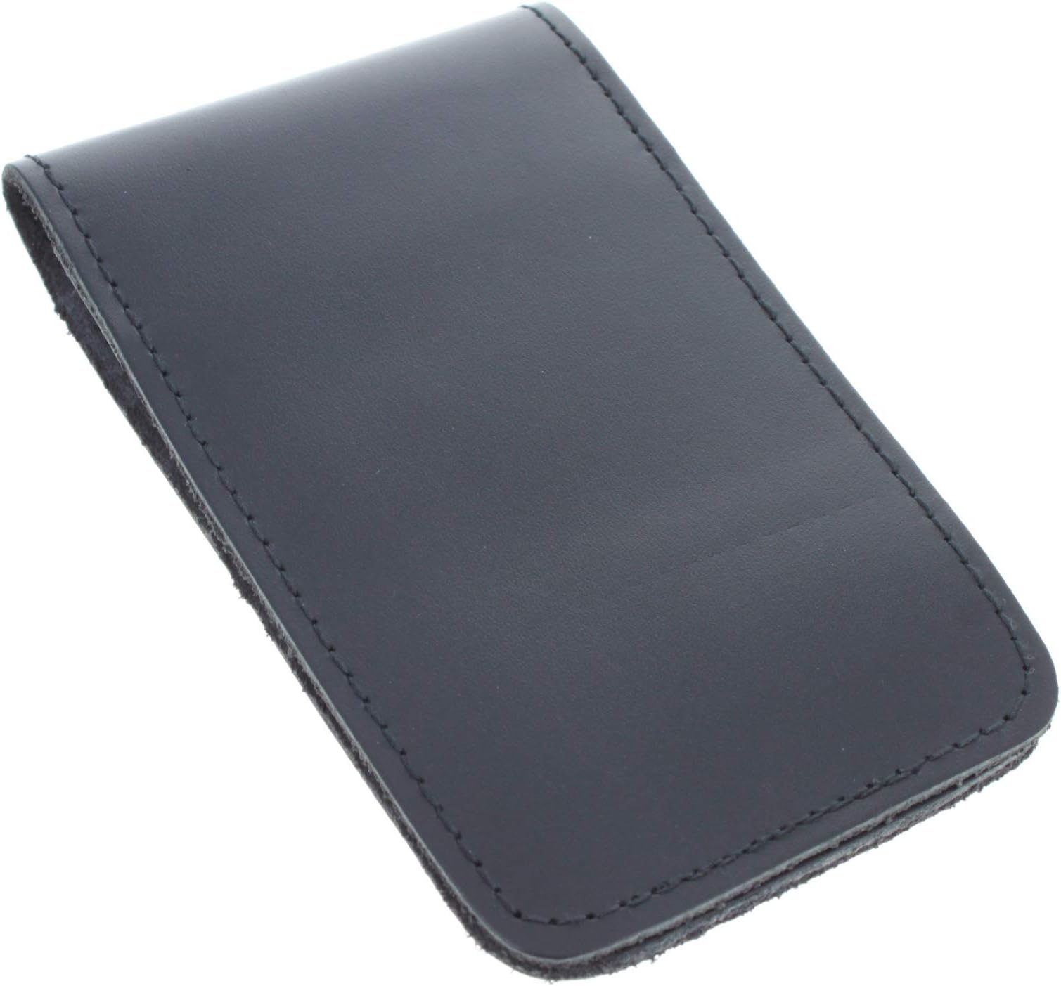 Minimalist 3x5" Leather Memo Pad Cover Notepad Holder Police Gear, Smooth Black