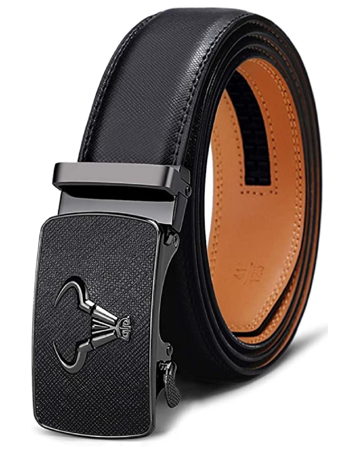 Contacts Genuine Leather Belt for Men with Autolock Buckle - Micro Adjustable Belt Fit Everywhere | Formal & Casual | Elegant Gift Box