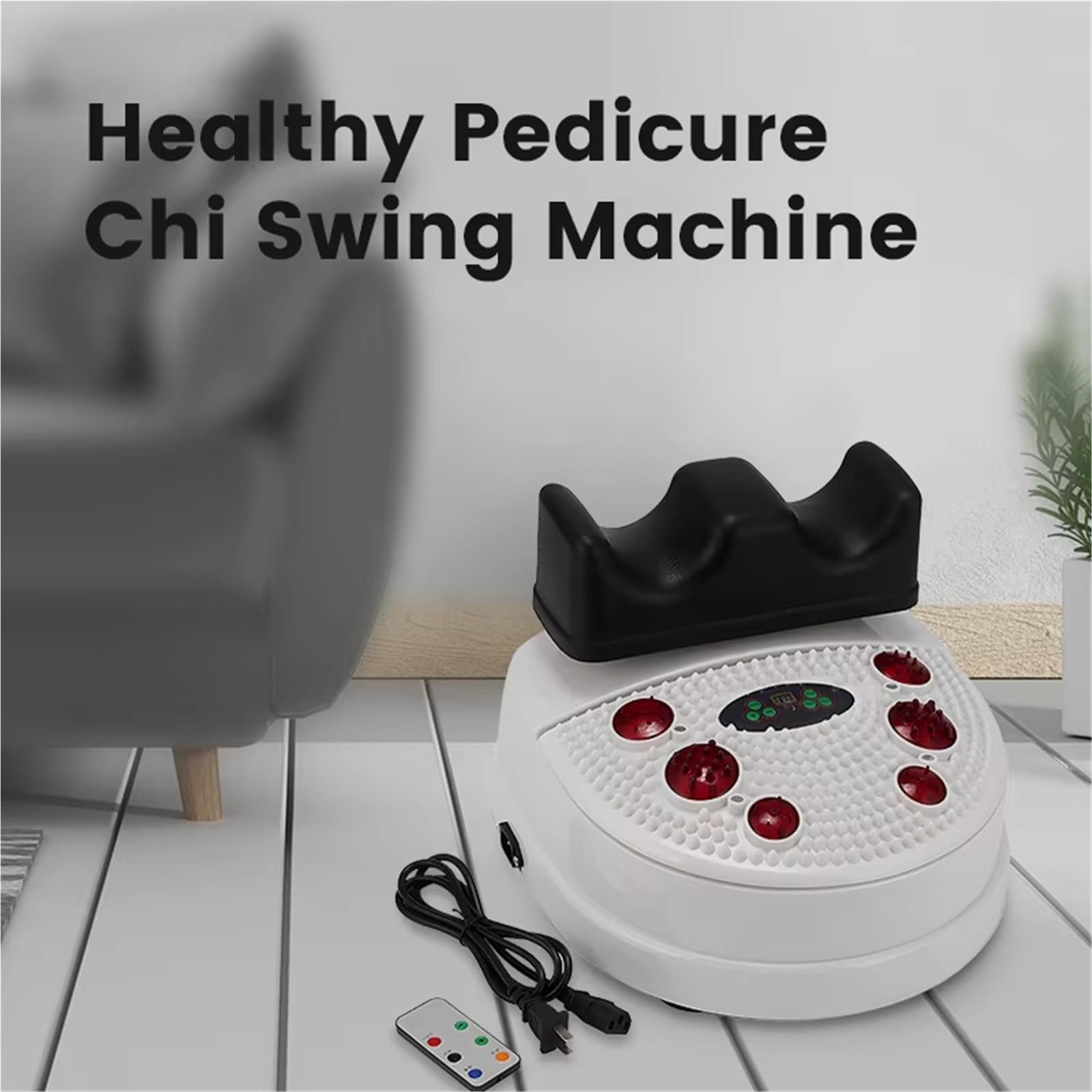 Smart Swing Foot Massager Machine, Fitness Blood Chi Machine ze sterowaniem drutowym, pasywny przyrząd do ćwiczeń aerobowych do Vitality Swing Shaking, wygodny wyściełany masażer do stóp(Black 2)