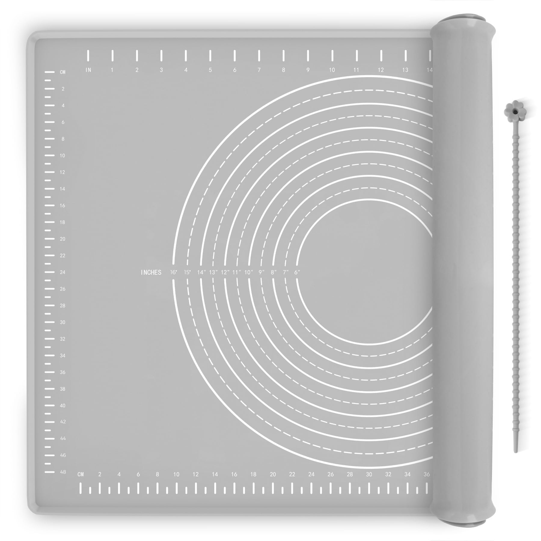 Tapete de silicona para hornear de 28 x 20 pulgadas, tapete extra grueso con medidas y aumento de bordes, alfombrilla de silicona antiadherente de grado alimenticio para repostería, pan, galletas,