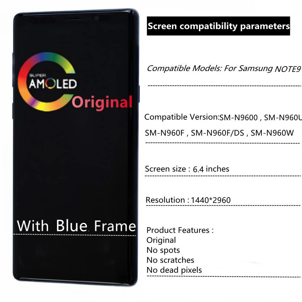 LCD Note 9 original de 6,4 polegadas para Samsung Galaxy Note 9