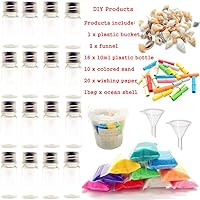 Vista 2 de Guaishou DIY Sand Art and Crafts Kit Wishing Bottles Colorful Sands Beach Sea Shells Message Paper