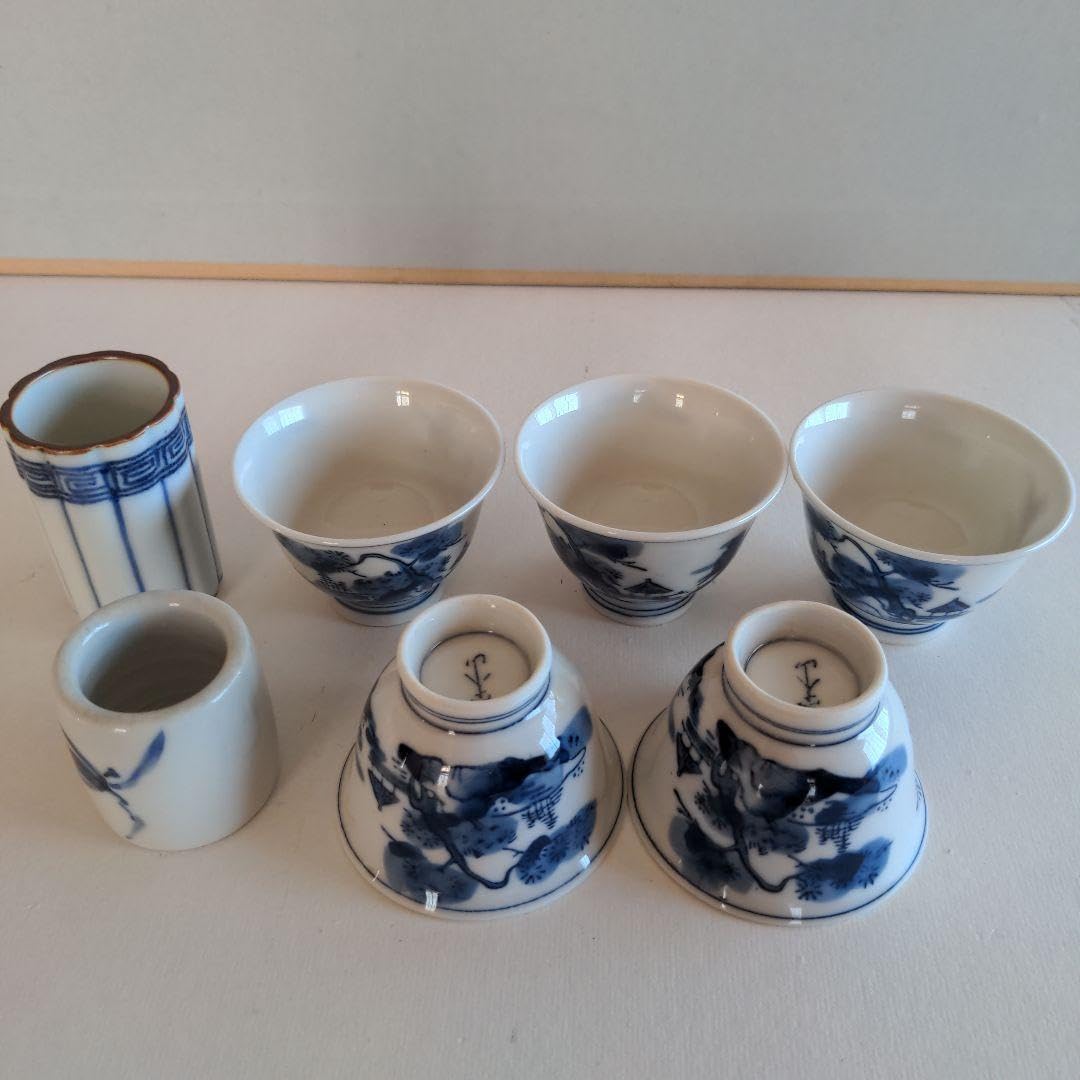 栄山 染付 人物図 茶器揃 急須 湯呑 煎茶道具 栄山 染付 人物図 茶器揃 急須 湯呑 煎茶道具 メーカー直営オンライン