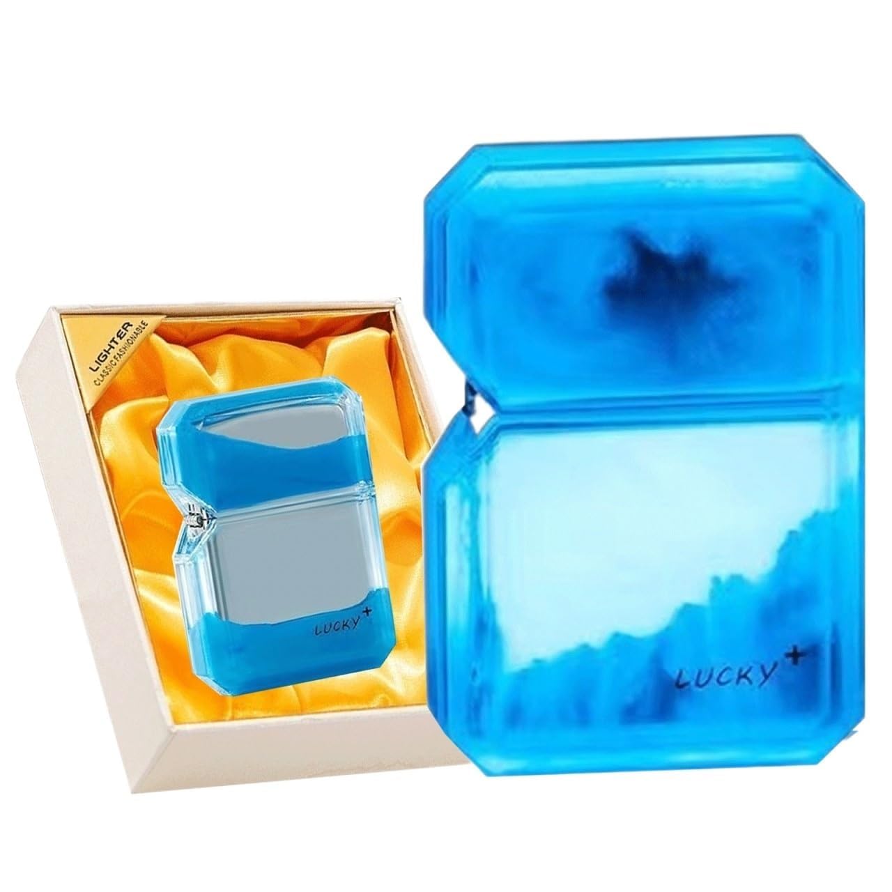 Amazon.co.jp: 夜光流砂ライター 透明夜に光るいンド灯油ライター