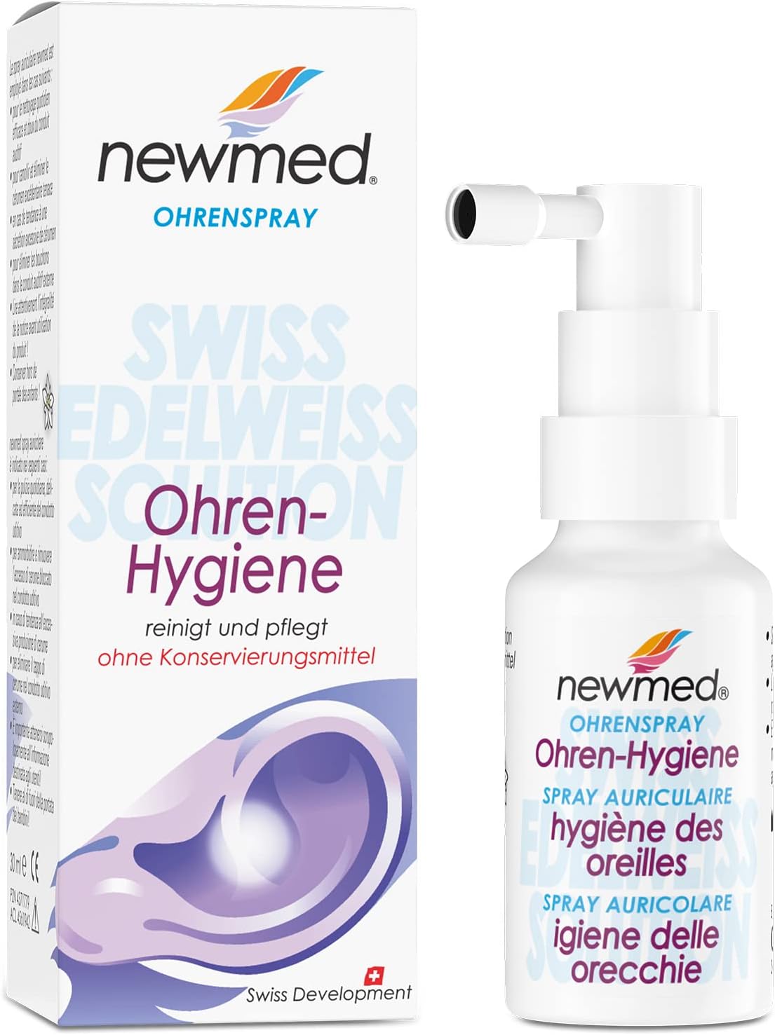 Newmed Ear Spray 30 ml - Treatment of Earwax Plugs in Adults and Children | Ear Cleaning with System