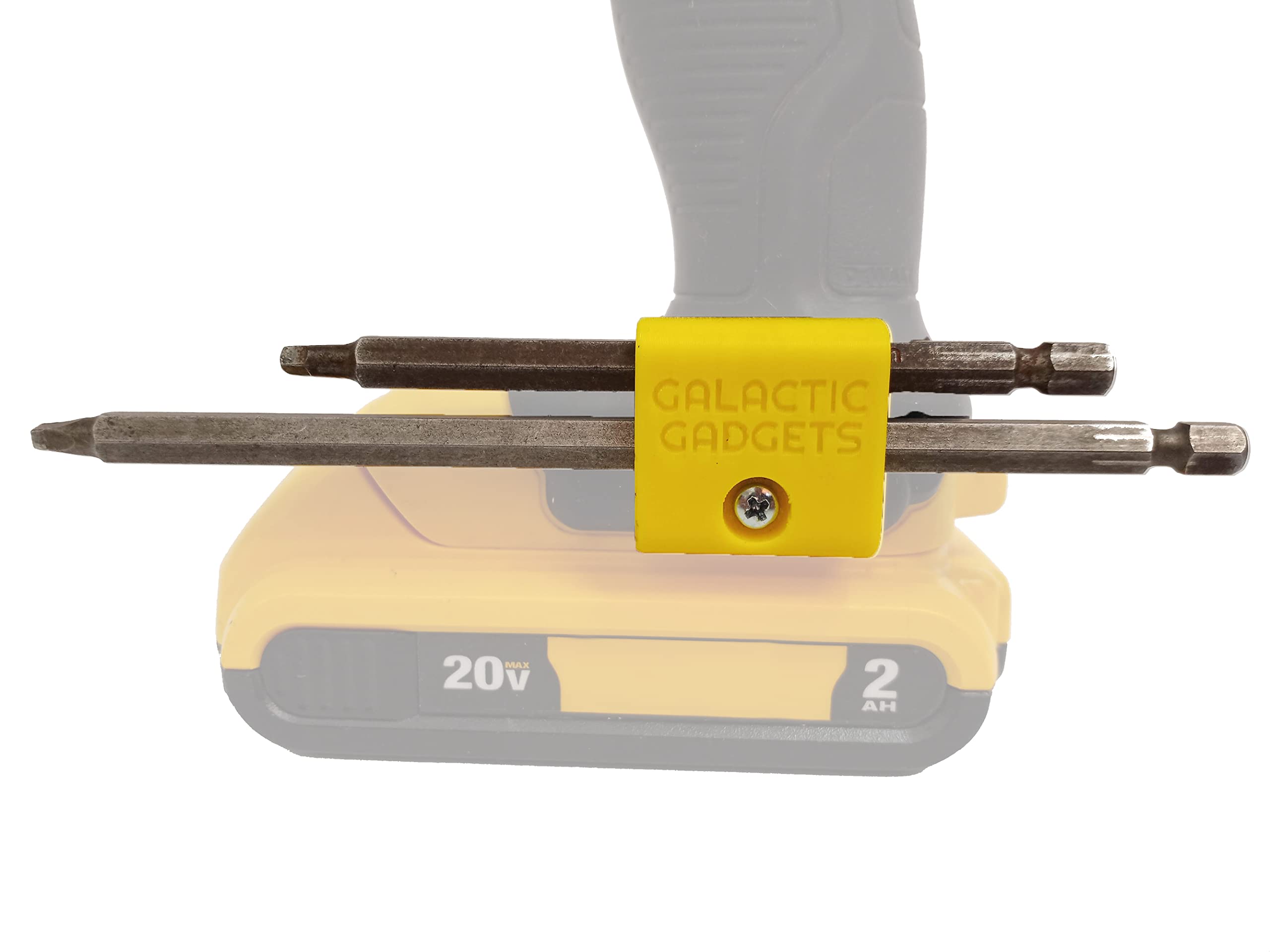 Long Bit Magnetic Holder for Dewalt 20V, Securely Holds Long and Short Bits - Galactic Gadgets (Yellow)