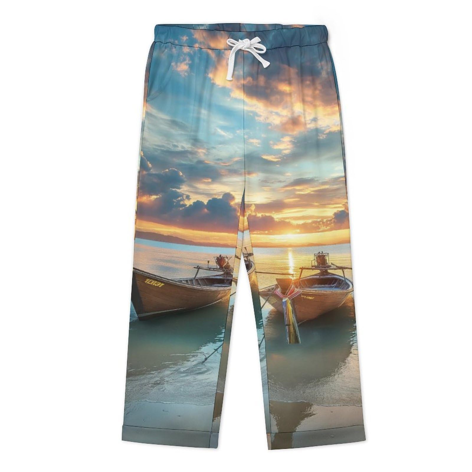 OLEETS Completo Pigiama da Uomo 2 Pezzi - Barca da Mare Pigiama Invernale Pantaloni Top Caldo Autunnale Traspirante Morbido 2 Pezzi Casual Ampio