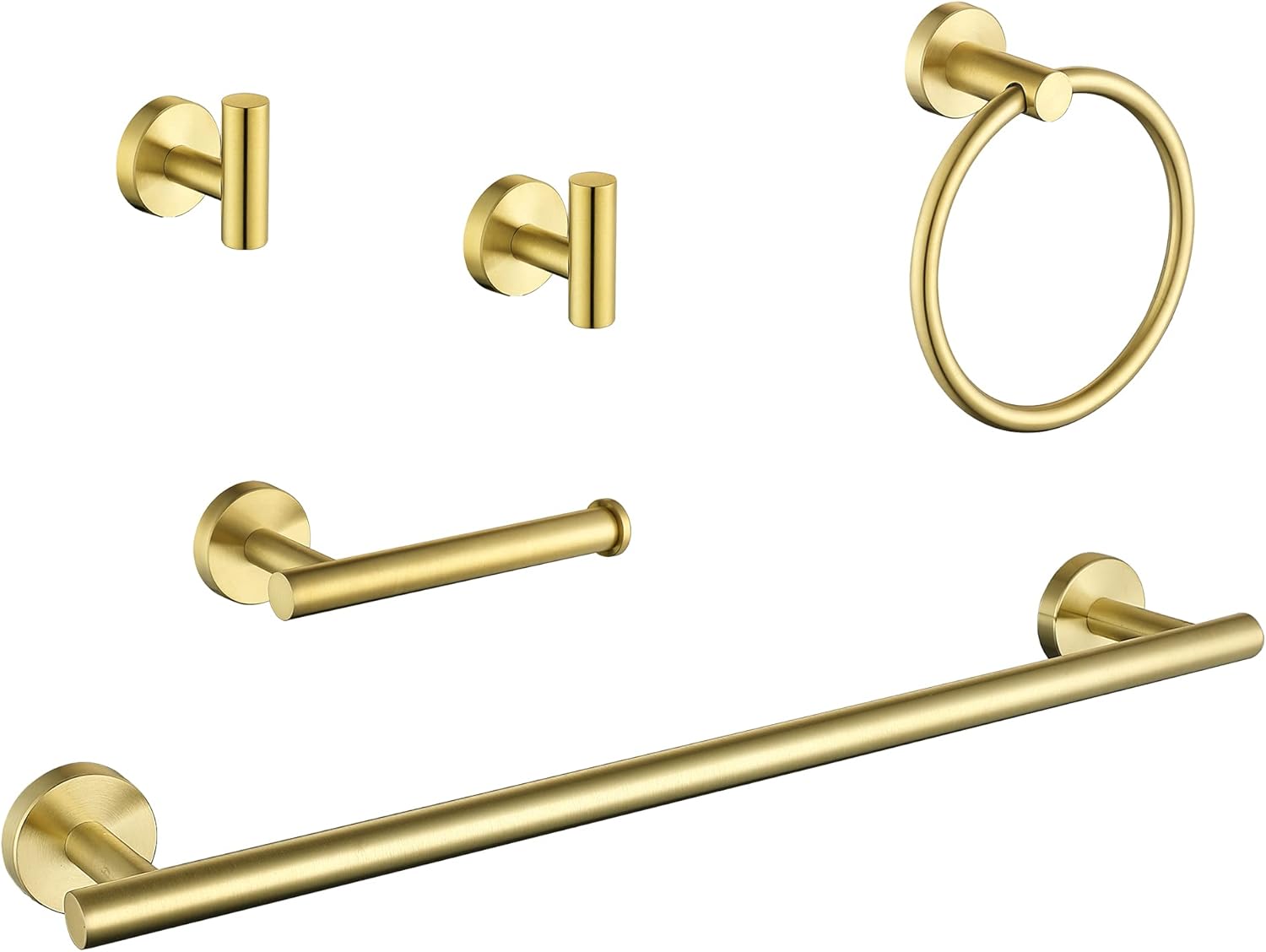 Ntipox Brushed Gold 5 pieces Bathroom Hardware Set ，Towel