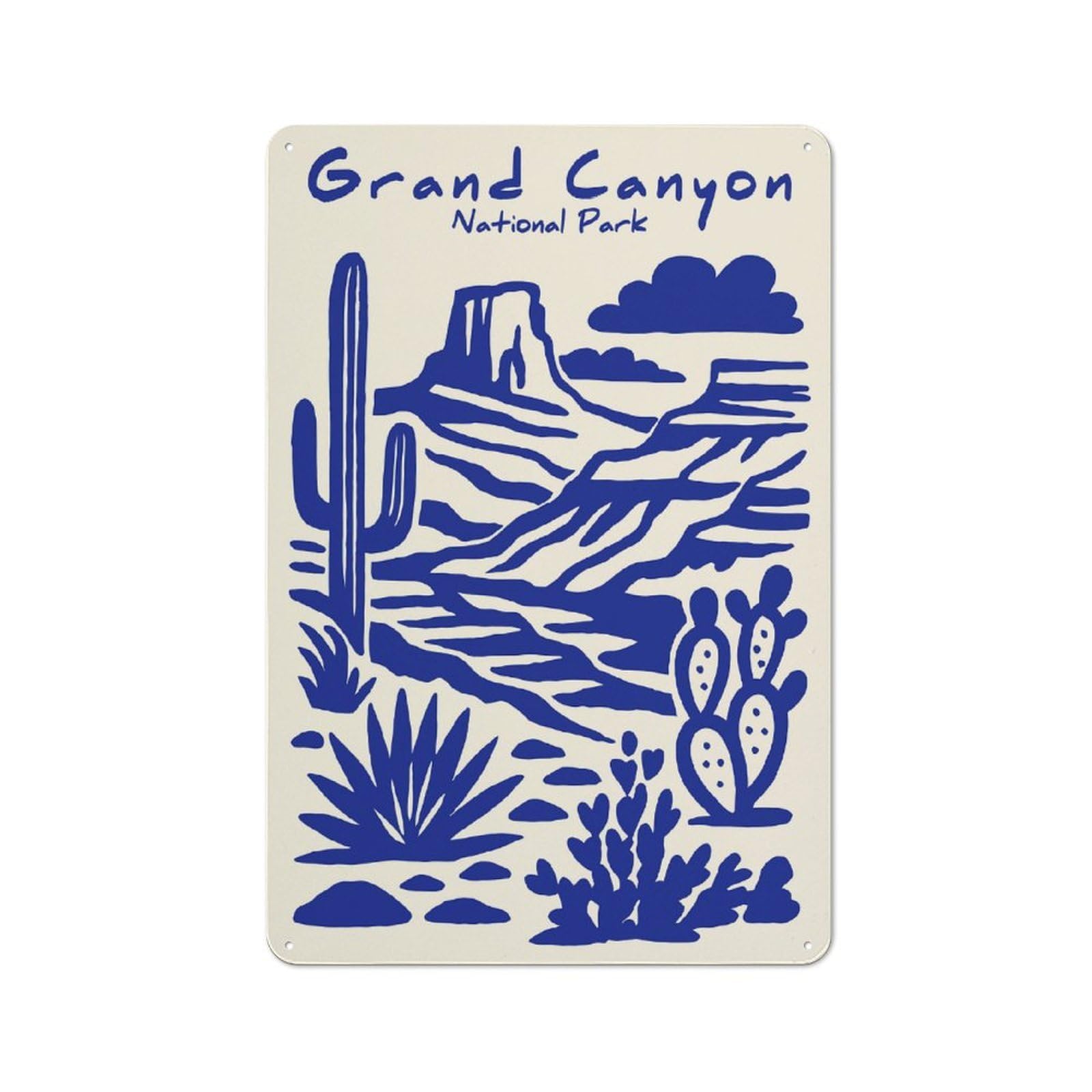 Junmoney Style-10 Grand Canyon National Park Vintage Tin Wall Sign 30X20cm, Loft Style Industrial Wall Decor For Loft, Studio, Office Or Creative Room