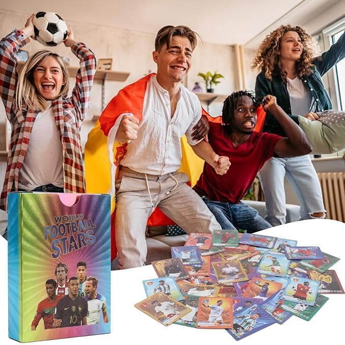 Image of SHAKTISM World Football Star Gold Cards, Soccer Trading Card, 2024 WorldCup StarCard, UEFA Champions League, Pack of 55 (World Football Star Soccer Card Multi)