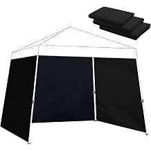 Canopy Sidewalls for 11x11,12x12 Slant Leg Pop Up Tent, Privacy Shade for Outdoor Events, Vendor Booths, 3 Pack Sunwalls OnlyBlack