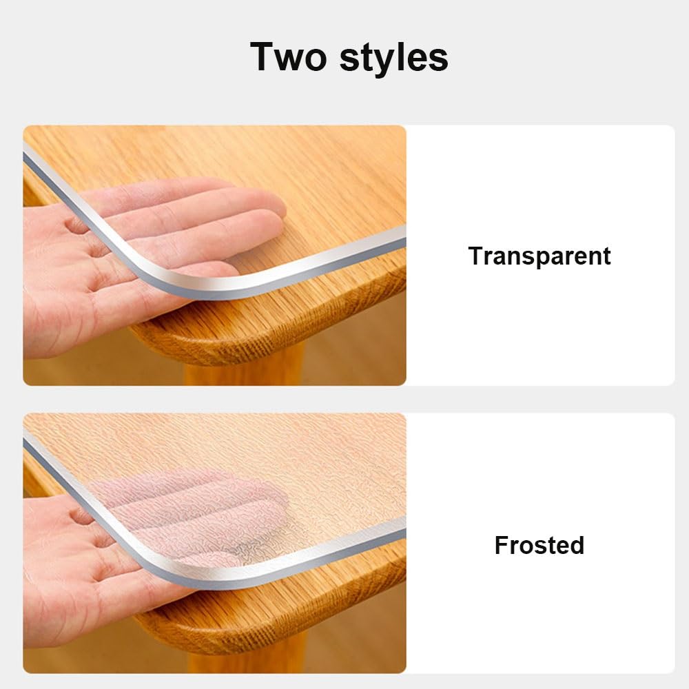 C Runde Bürostuhlmatte für harte Böden, 1,0 mm dick, rutschfester Schutz, leicht zu reinigen, transparente Abdeckung (Frosted 50 cm) – ideales Schreibtischzubehör