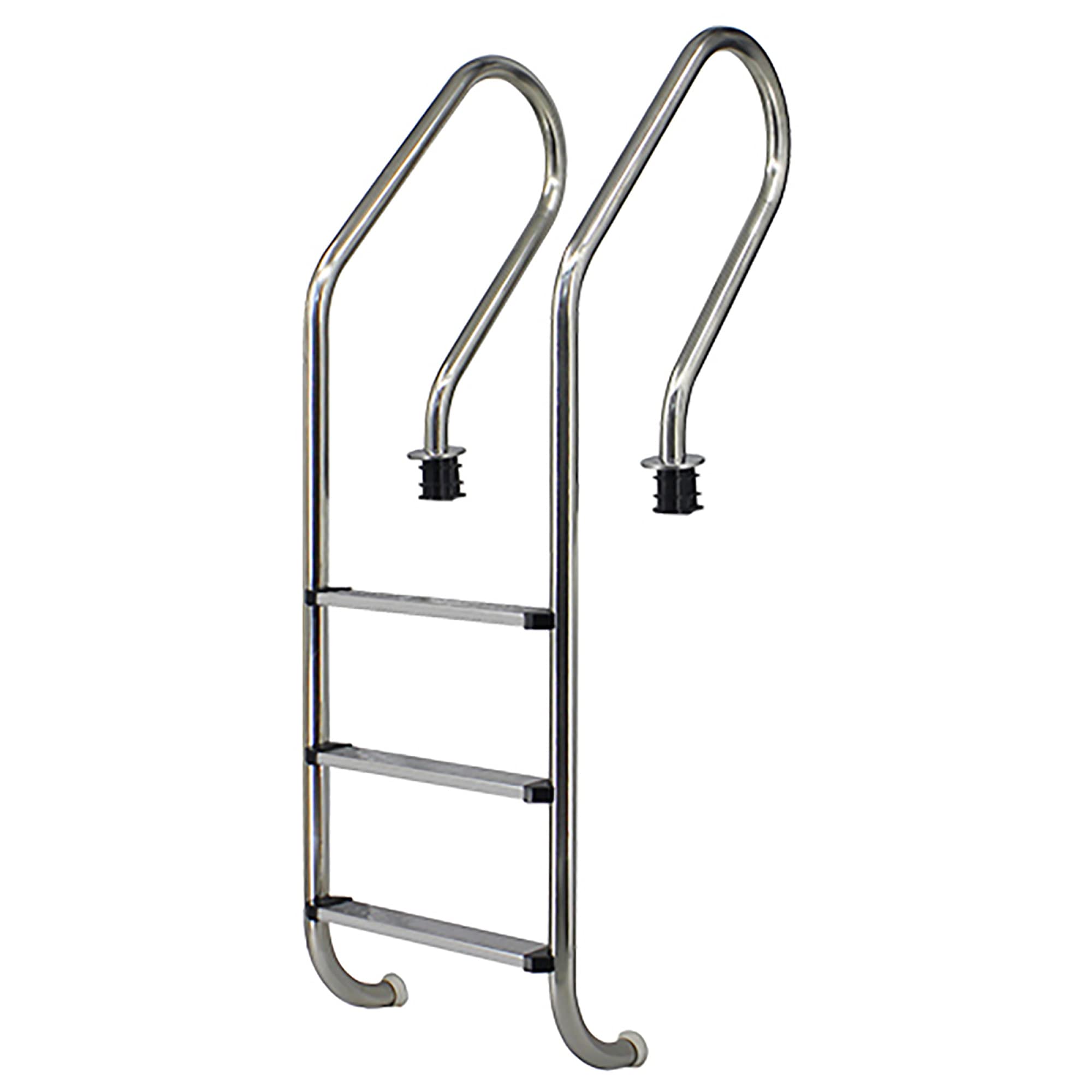 Échelle de piscine 3 marches en acier inoxydable 304 argent 158x49.3cm