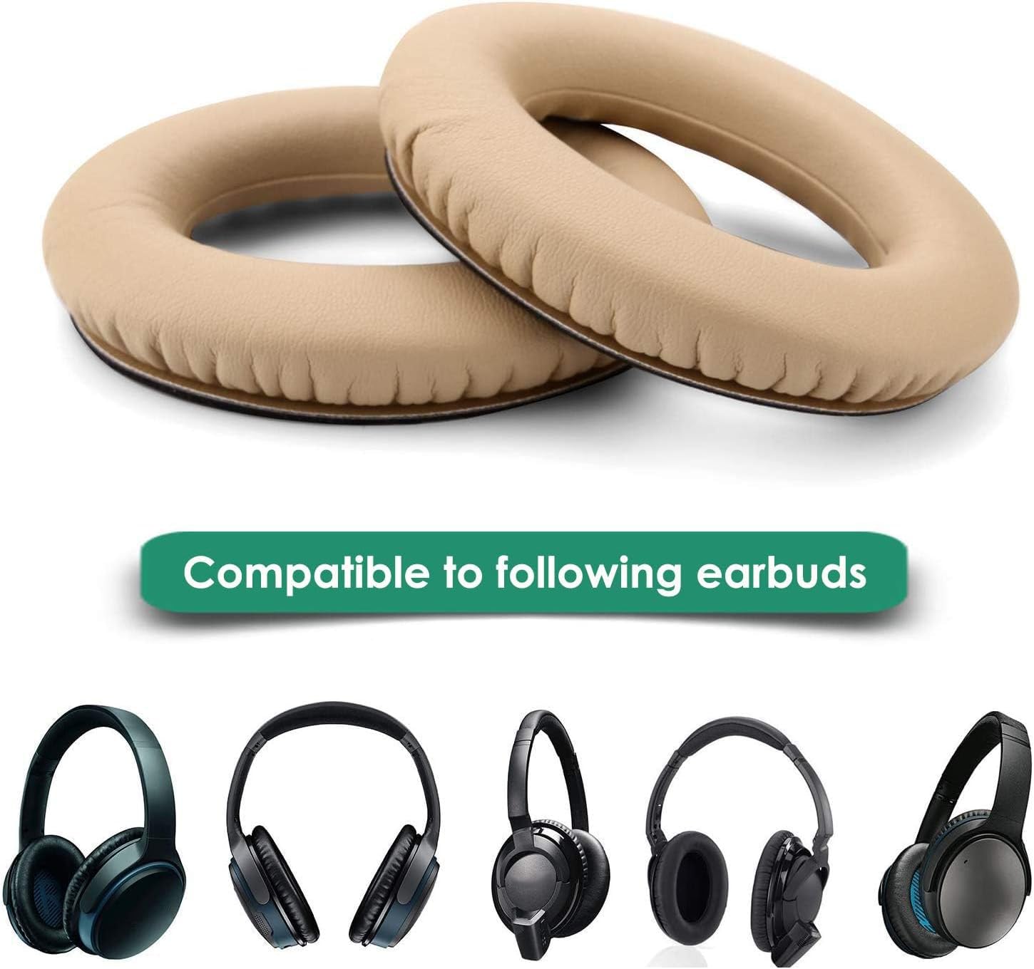 WADEO Auricolari di Ricambio, per Bose QC45/QC35/QC25/QC15/QC2/AE2/AE2W, 2 pezzi Cuscino Auricolari in schiuma, Cuffie di Ricambio per Cuffie Bose QuietComfort