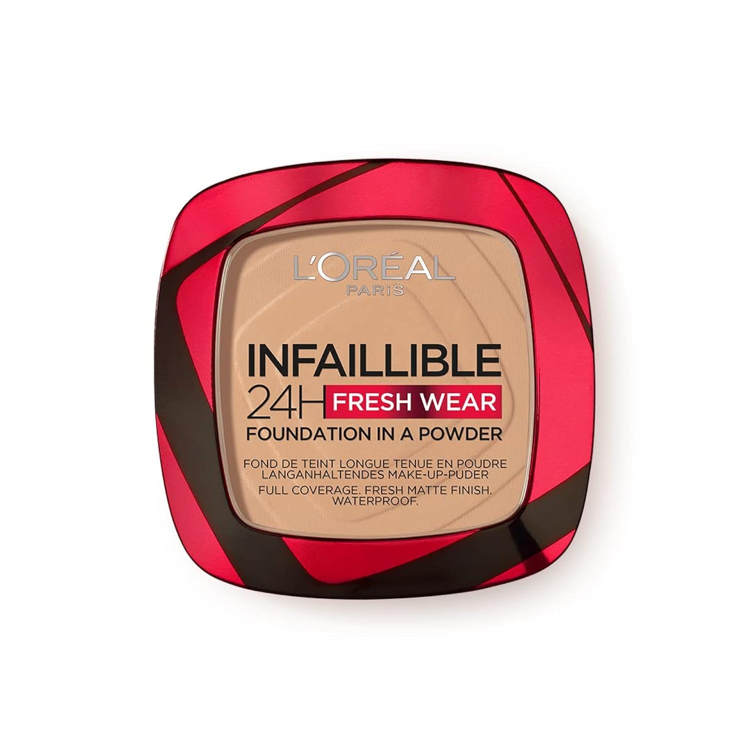 L'Oréal Paris Polvos Compactos Mate Infalible 24H, Larga Duración, Cobertura Media-Alta, Resistente al Agua, Tono: 140 Golden Beige, 50 g