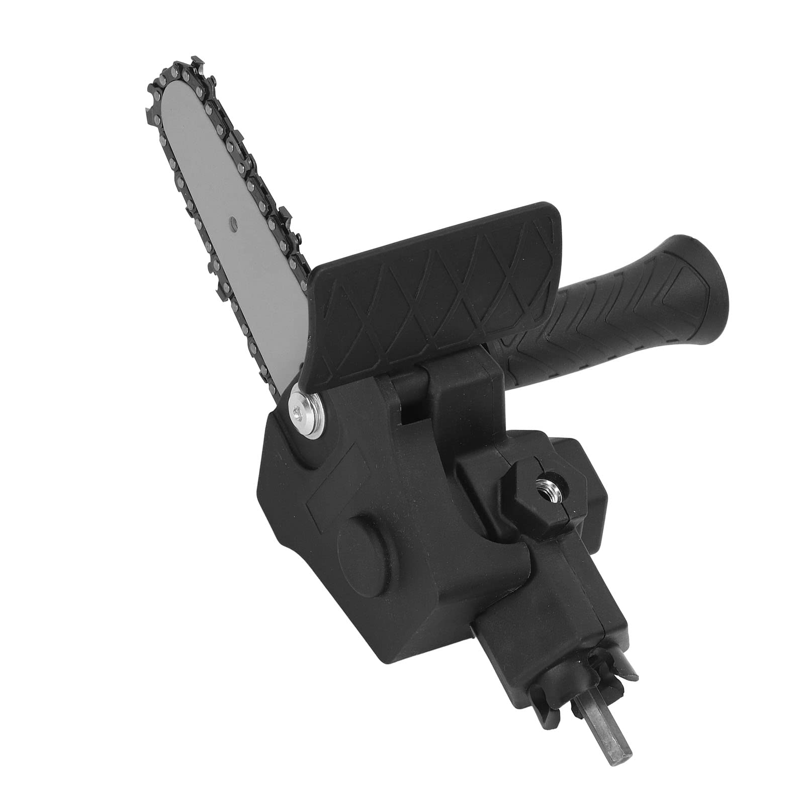 Jelquix Electric Chainsaw Conversion Head Adapter, Stainless Steel Plastic Handle, DIY Chainsaw Attachment with Sturdy Grip, Ideal for DIY Projects (for 4in Electric Drill)