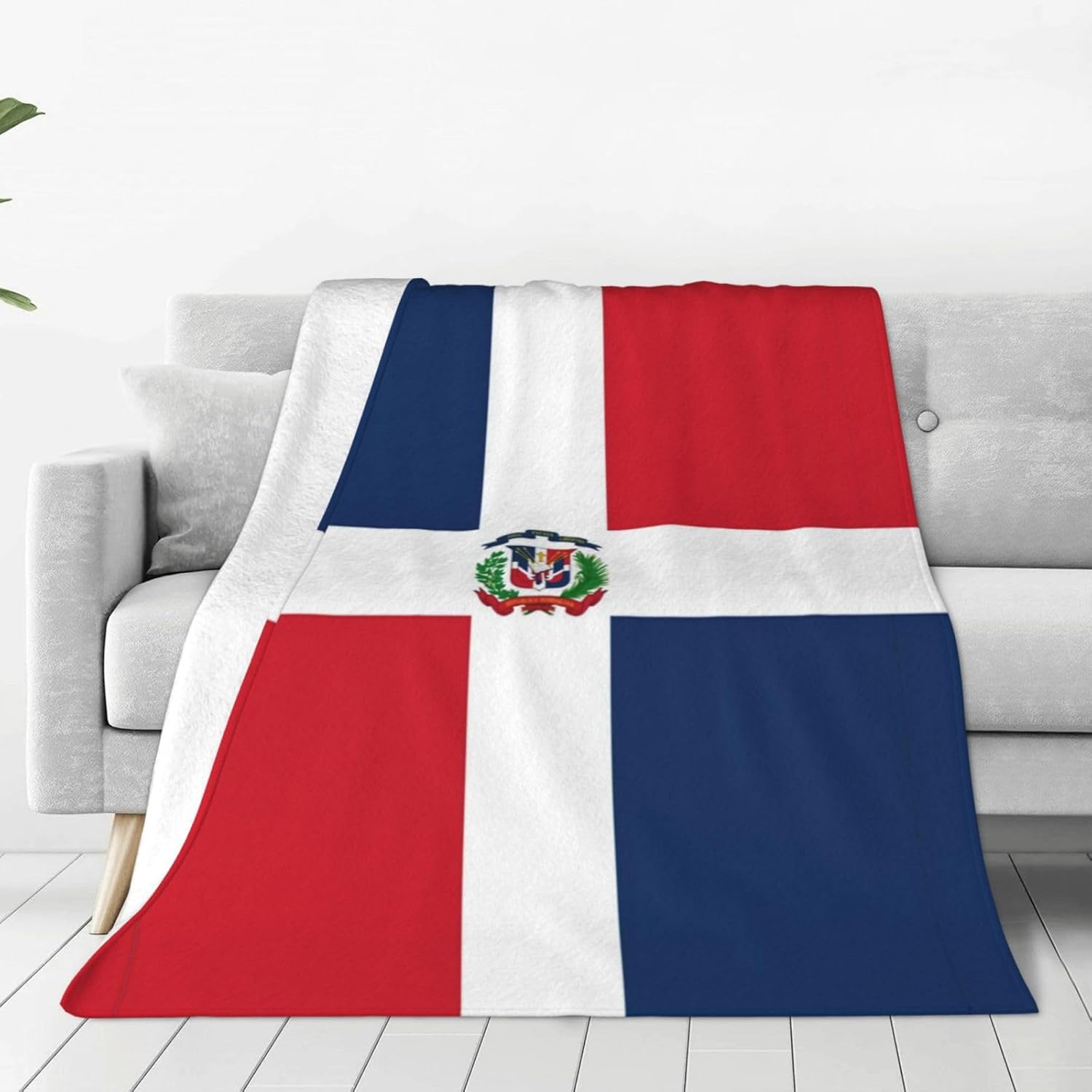 Cute Dominican Flag Blankets Soft Comfy Flannel Blanket