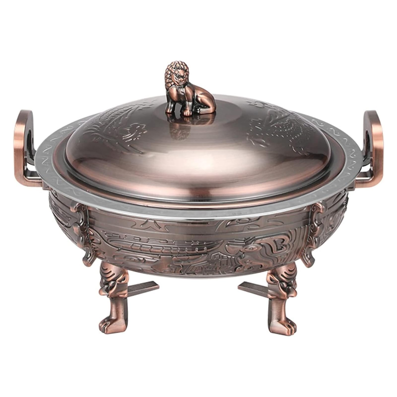 JOMRTS Chafing Dish Buffet Set, Round Chafer Buffet Servers and Warmers with Food Pans, Fuel Holder, Pot Lid and Bottom Stand for Home and Restaurant
