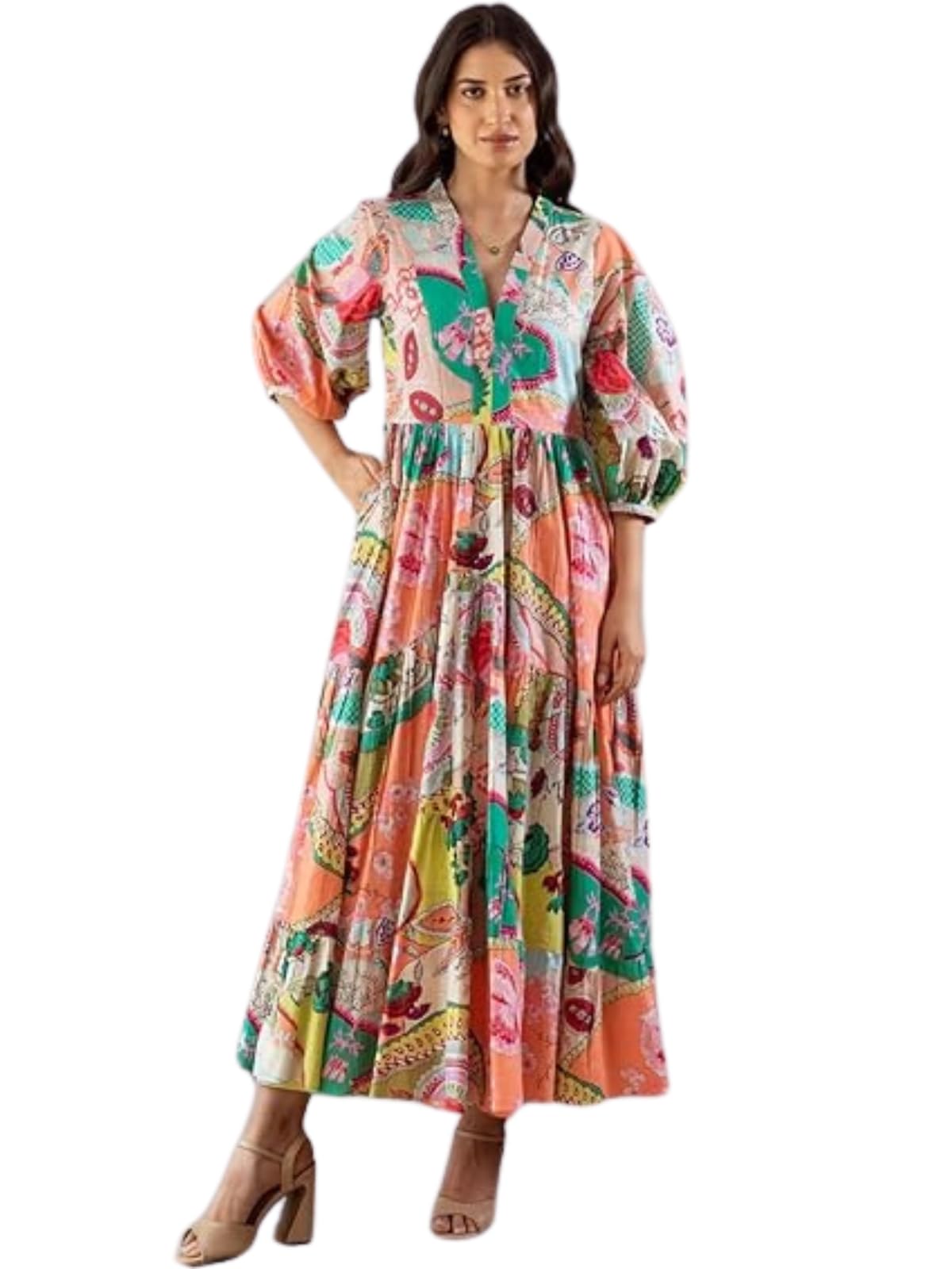 greciilooks Women Midi-Maxi Dresses | Short-Long Dress | Floral Print | Every Occation Dress for Women-picture-16