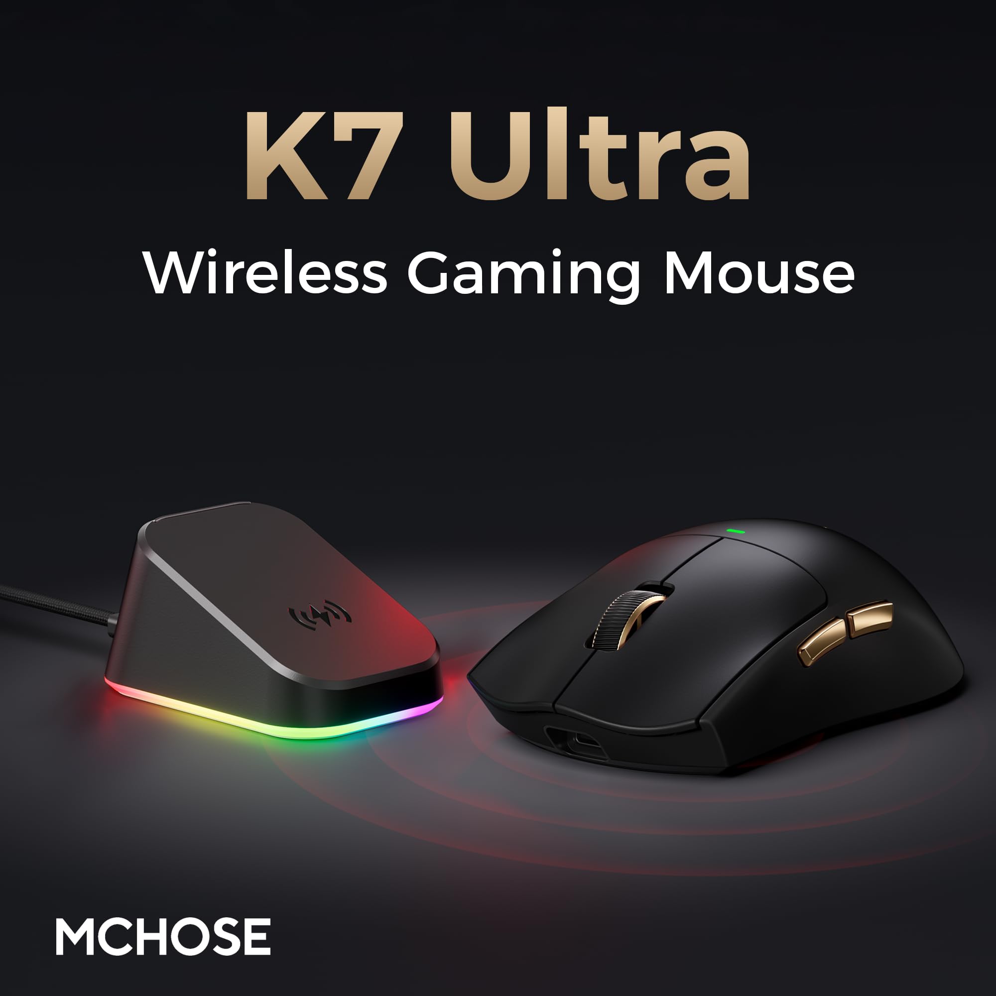 Amazon | MCHOSE K7 Ultra ゲーミングマウス 59g 軽量 500mAh
