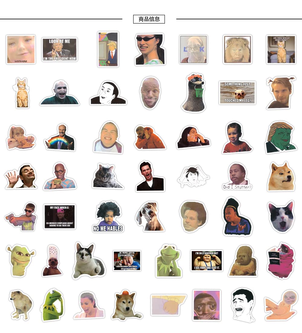Buy 200pcs Meme Stickers Bulk Cute Funny Ins Vinyl Waterproof Decals for Water Bottles, Laptop