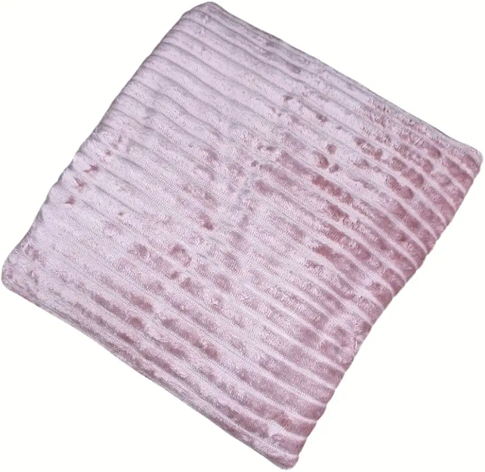 Cobertor Manta Canelada Soft Antialérgico 200m x 180m Microfibra, Casal Lisa (Rose)