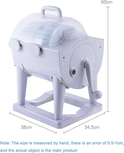 Miniatura 7 de Lavadora portátil de tambor manual, no eléctrica, deshidratación, secadora de centrifugación no eléctrica para camping, apartamentos, casa rodante,