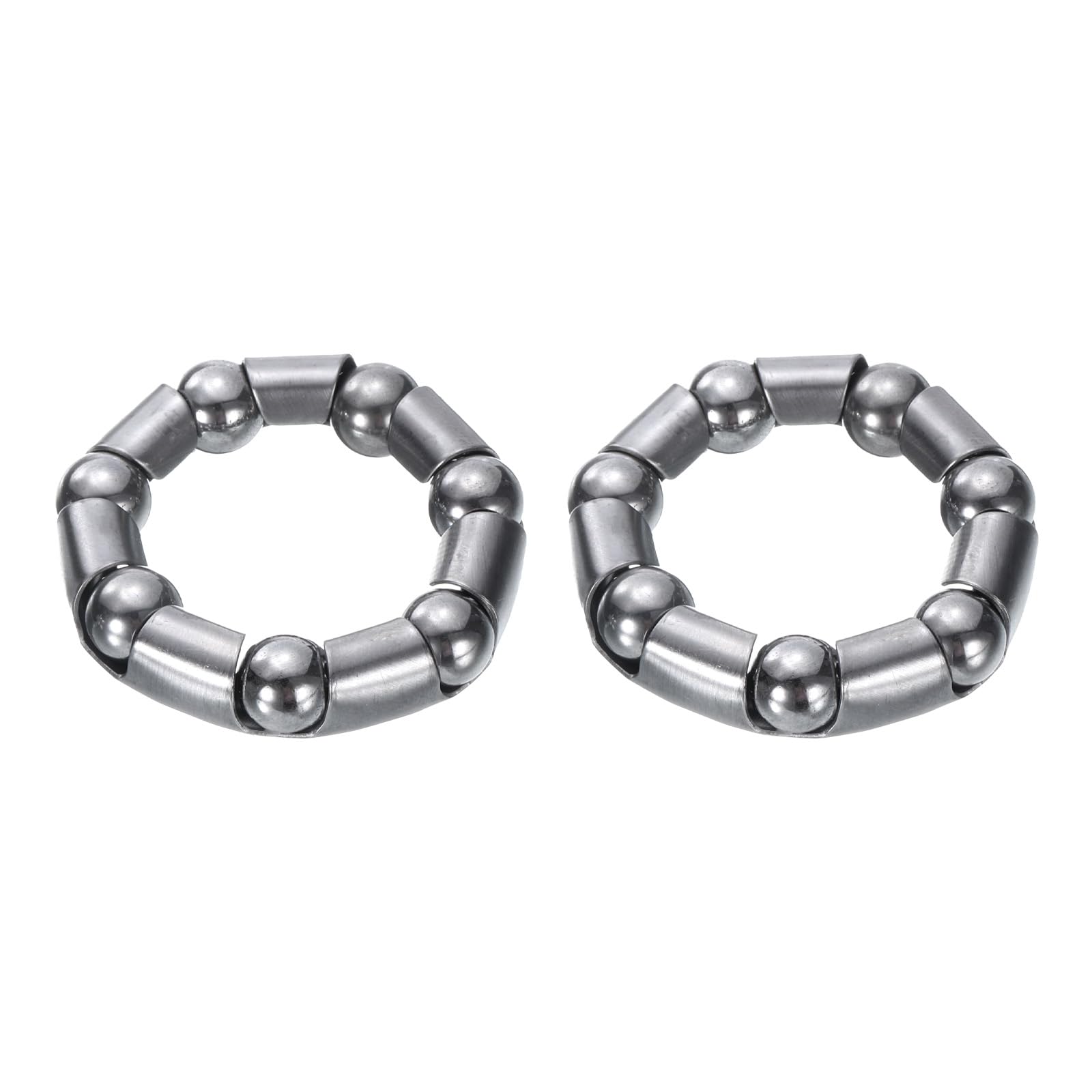 sourcing map Bicycle Crank Ball Bearing 2/7Inch (8mm) x 7 Balls, 12pcs Replacement Ball Bearings for Mountain Bracket Bearings Bike Wheel Frame Bearing Repair