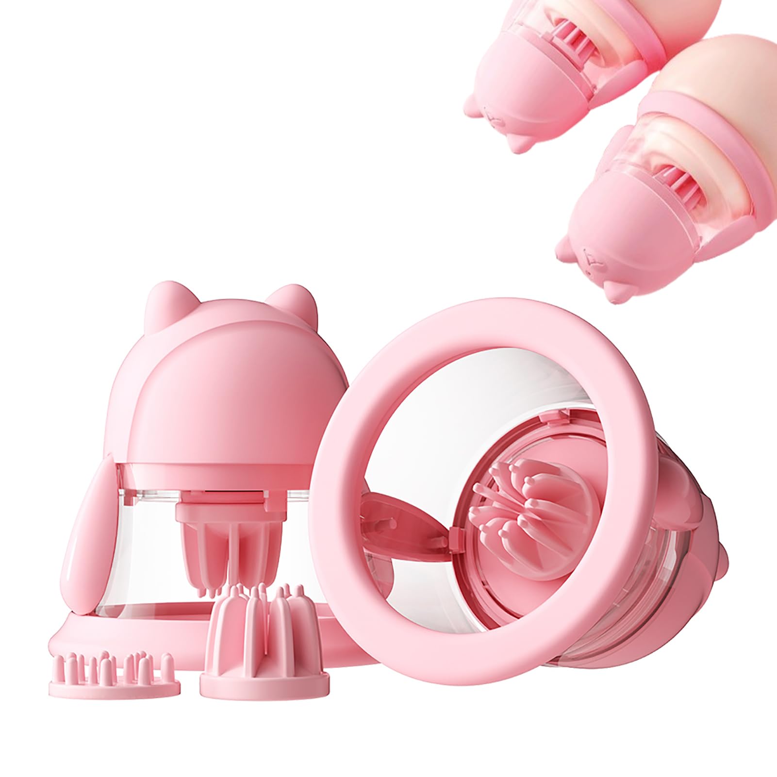 Brustwarzen Stimulator für Sie mit 9 Vibrationsmodi & Wärmefunktion, Nippel Stimulation für Frauen, 2 Austauschbare Massageaufsätze, Bruststimulatoren als Sex Toyset für Woman und Paare