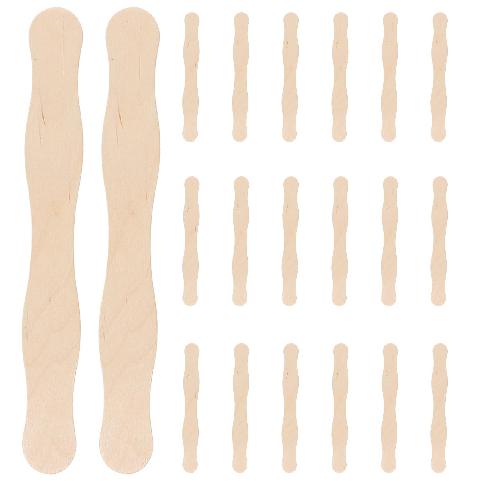 Lurrose 200 palitos ondulados para helados, 8 pulgadas. | Palitos de madera para programas de boda, mezcla de pintura para proyectos de bricolaje, materiales para maquetas y manualida