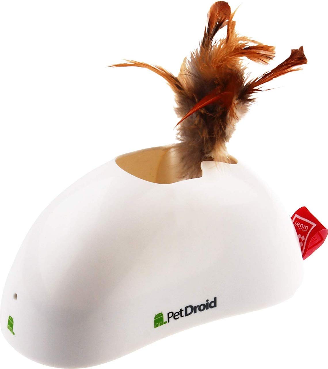 PoochBox Feather Hider 'Pet Droid' w/Natural Feather, Sound Module and Motion Sensor