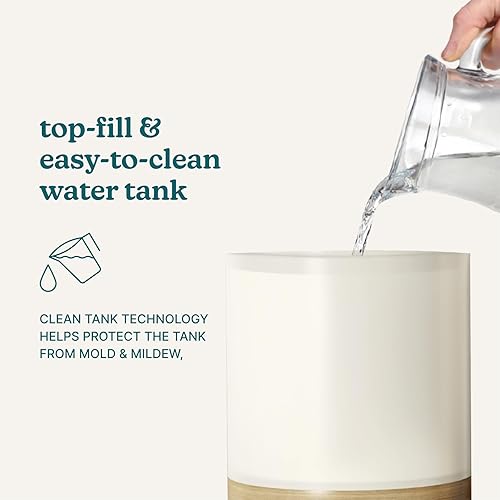 Miniatura 4 de Homedics Humidificador ultrasónico de niebla fría, tanque de llenado superior de 0.66 galones, tiempo de funcionamiento de 24 horas, 3 ajustes de