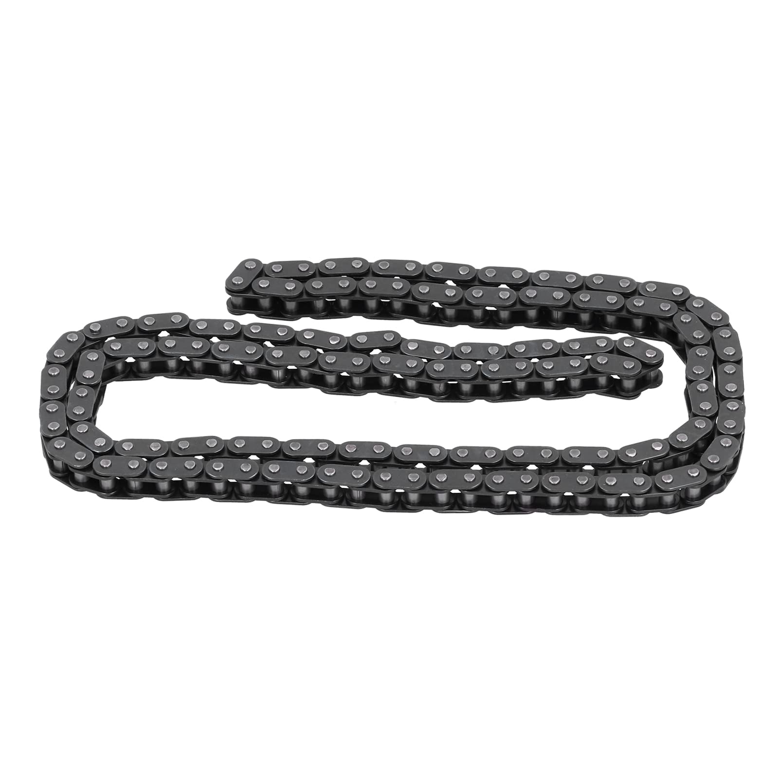 Chaîne d'entraînement 150 maillons, haute résistance, résistante à la rouille, chaîne de rechange durable pour mini PIT Pocket Quad Dirt Bike ATV 43, 47, 49, noir 600 mm